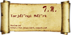 Tarjányi Márk névjegykártya